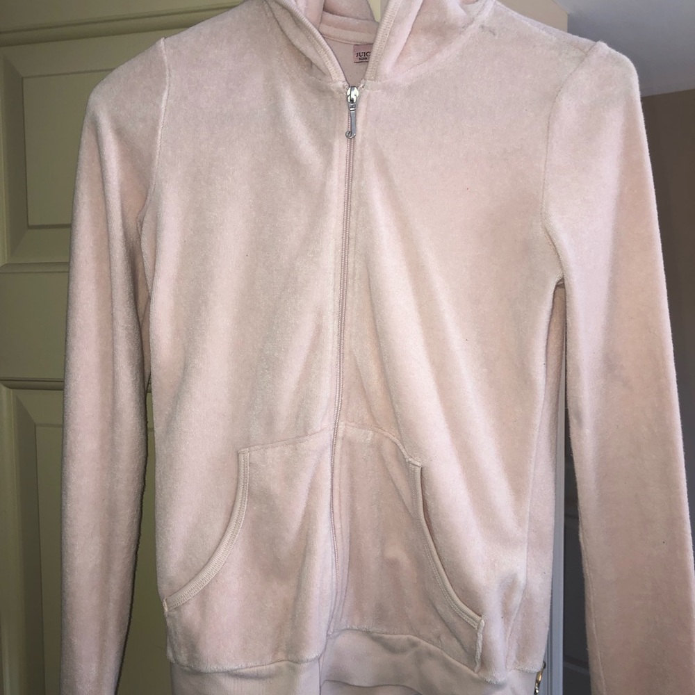 Girls Light Pink Terry Cloth Juicy Couture jacket